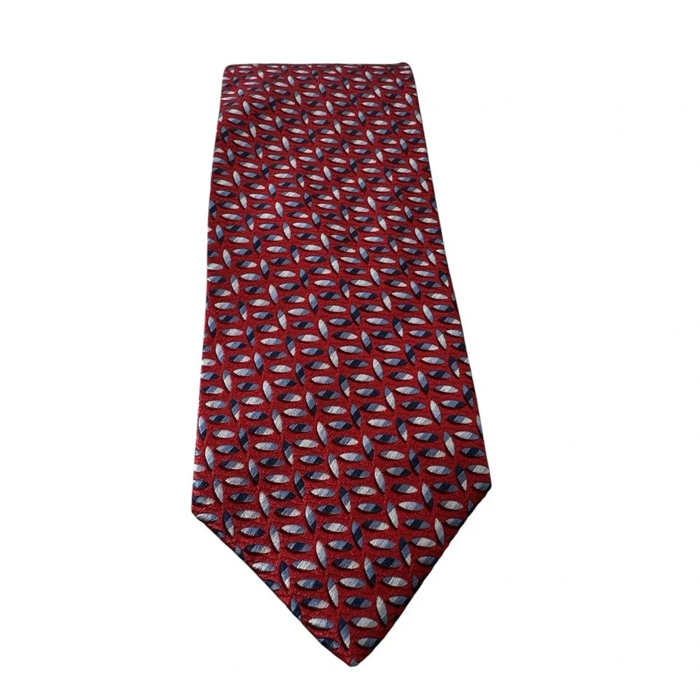 XMI‎ Platinum Necktie Mens 100% Silk Paisley Handmade USA Preppy Designer